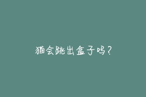 猫会跳出盒子吗?-动物百科