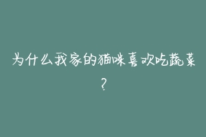 为什么我家的猫咪喜欢吃蔬菜?-动物百科