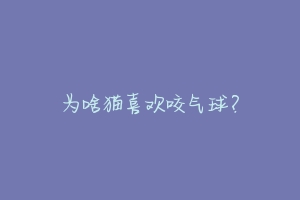 为啥猫喜欢咬气球?-动物百科