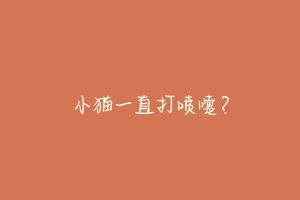 小猫一直打喷嚏?-动物百科