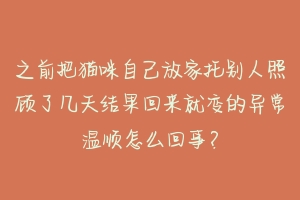 之前把猫咪自己放家托别人照顾了几天结果回来就变的异常温顺怎么回事?-动物百科