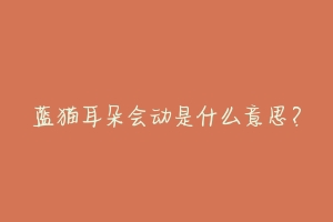 蓝猫耳朵会动是什么意思?-动物百科