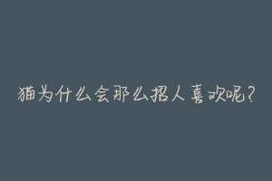 猫为什么会那么招人喜欢呢?-动物百科