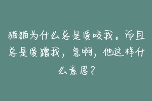 猫猫为什么总是爱咬我。而且总是爱蹭我，急啊，他这样什么意思？-动物百科