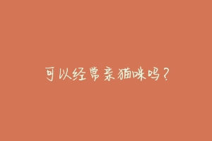 可以经常亲猫咪吗?-动物百科