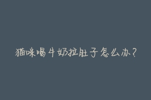 猫咪喝牛奶拉肚子怎么办？-动物百科