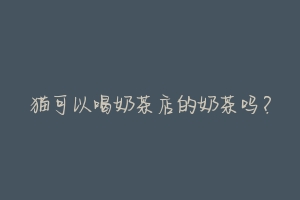 猫可以喝奶茶店的奶茶吗？-动物百科
