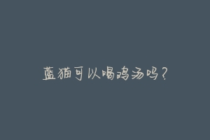 蓝猫可以喝鸡汤吗?-动物百科