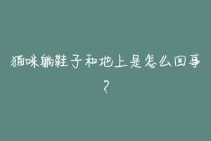 猫咪躺鞋子和地上是怎么回事?-动物百科
