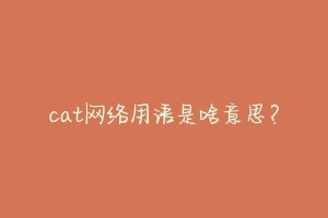 cat网络用语是啥意思?-动物百科