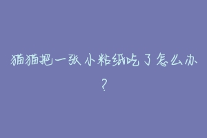 猫猫把一张小粘纸吃了怎么办?-动物百科