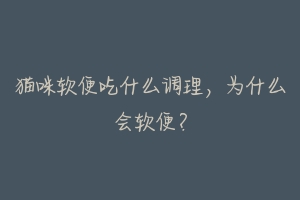 猫咪软便吃什么调理,为什么会软便?-动物百科