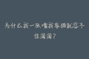 为什么我一张嘴我家猫就忍不住闻闻?-动物百科
