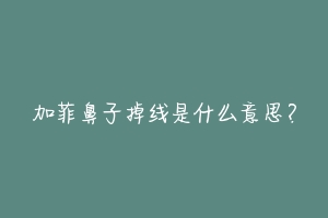 加菲鼻子掉线是什么意思?-动物百科