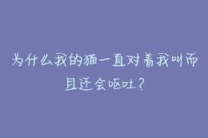 为什么我的猫一直对着我叫而且还会呕吐?-动物百科