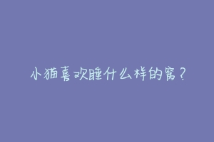 小猫喜欢睡什么样的窝?-动物百科