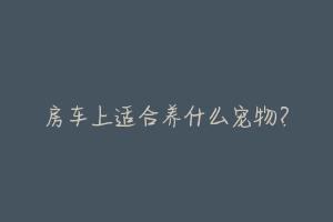 房车上适合养什么宠物?-动物百科