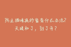 防止猫咪挠纱窗有什么办法?天暖和了,到了开?-动物百科