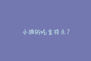 小猫的吃食特点?-动物百科