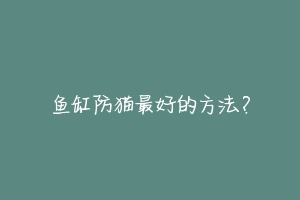 鱼缸防猫最好的方法?-动物百科