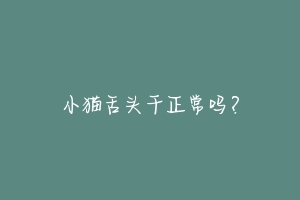 小猫舌头干正常吗?-动物百科