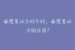 喵想胃动力好不好,喵想胃动力的作用?-动物百科