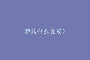 猫丝什么意思？-动物百科