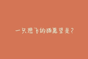 一只想飞的猫愿望是?-动物百科