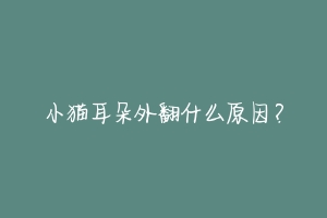 小猫耳朵外翻什么原因?-动物百科