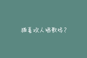 猫喜欢人唱歌吗?-动物百科