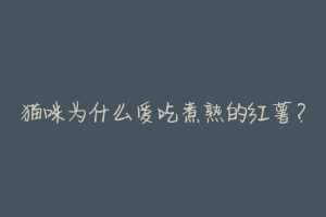 猫咪为什么爱吃煮熟的红薯?-动物百科