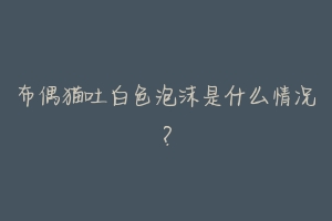 布偶猫吐白色泡沫是什么情况?-动物百科