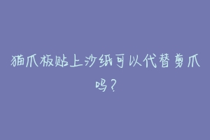 猫爪板贴上沙纸可以代替剪爪吗？-动物百科