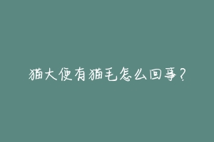 猫大便有猫毛怎么回事?-动物百科