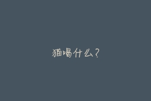 猫喝什么？-动物百科