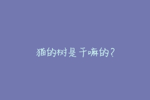 猫的树是干嘛的?-动物百科
