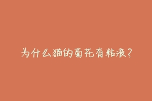 为什么猫的菊花有粘液?-动物百科