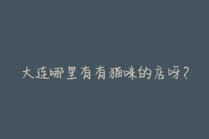 大连哪里有有猫咪的店呀？-动物百科