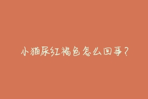 小猫尿红褐色怎么回事?-动物百科