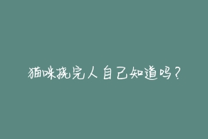 猫咪挠完人自己知道吗?-动物百科