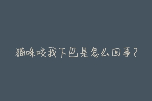 猫咪咬我下巴是怎么回事?-动物百科