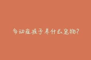 多动症孩子养什么宠物?-动物百科