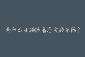 为什么小猫睡着还会舔东西?-动物百科