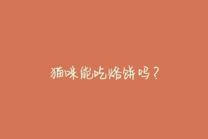 猫咪能吃烙饼吗?-动物百科