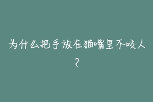 为什么把手放在猫嘴里不咬人?-动物百科