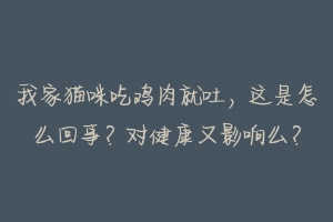 我家猫咪吃鸡肉就吐，这是怎么回事？对健康又影响么？-动物百科