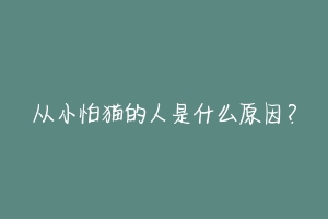 从小怕猫的人是什么原因？-动物百科