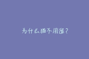 为什么猫不用遛？-动物百科