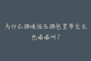 为什么猫咪放在猫包里带出去也喵喵叫?-动物百科