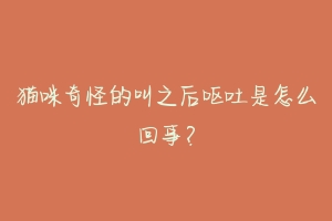 猫咪奇怪的叫之后呕吐是怎么回事?-动物百科